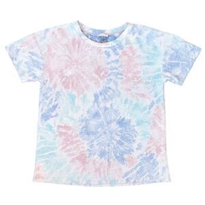 Hem & Thread Pastel Tie Dye Casual T-Shirt Size Small Pink Blue White
